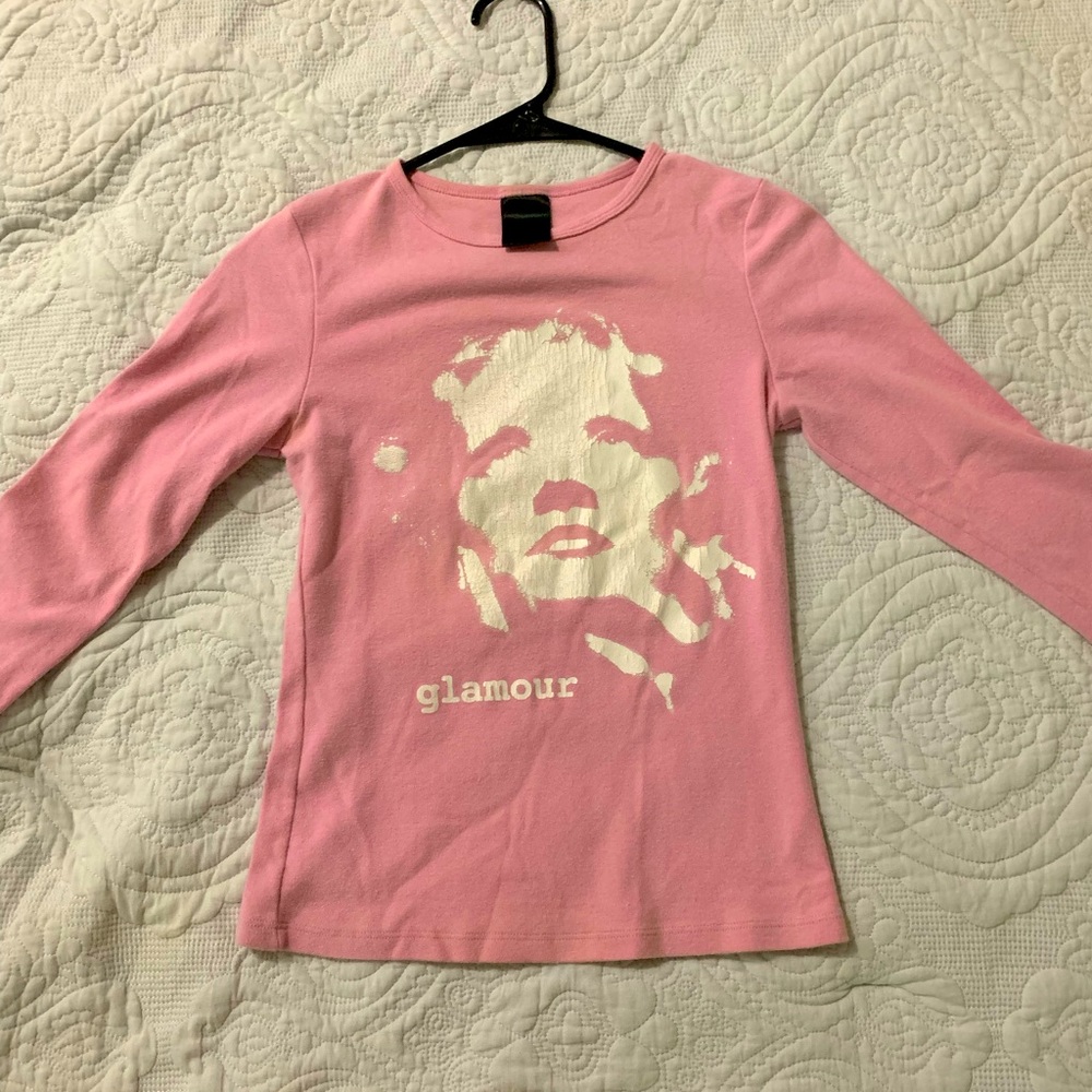 Pink and White Glamour Long Sleeve Tee!